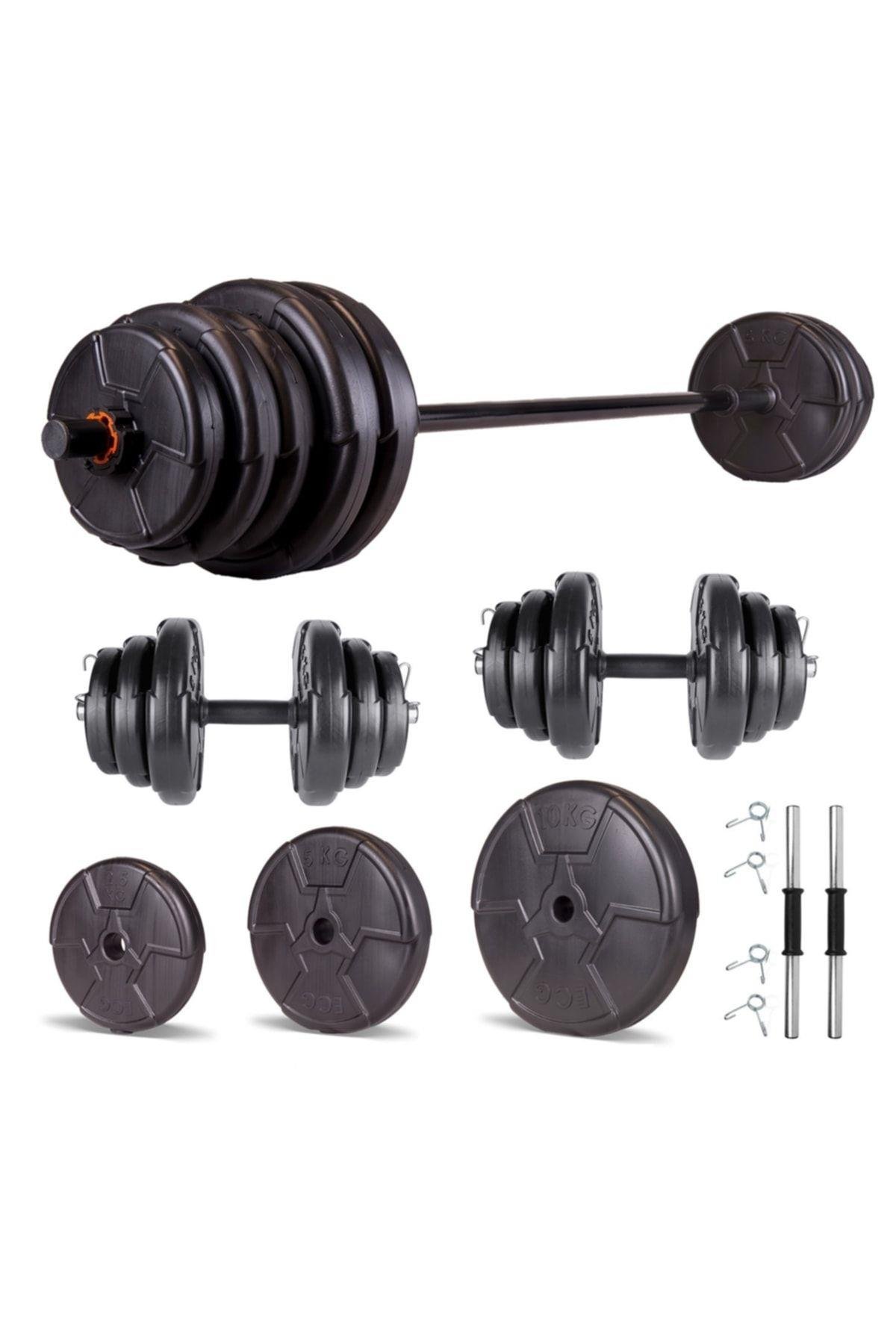 Ecgspor HERO Serisi 55 Kg Halter Seti ve Dambıl Seti Ağırlık Fitness Seti