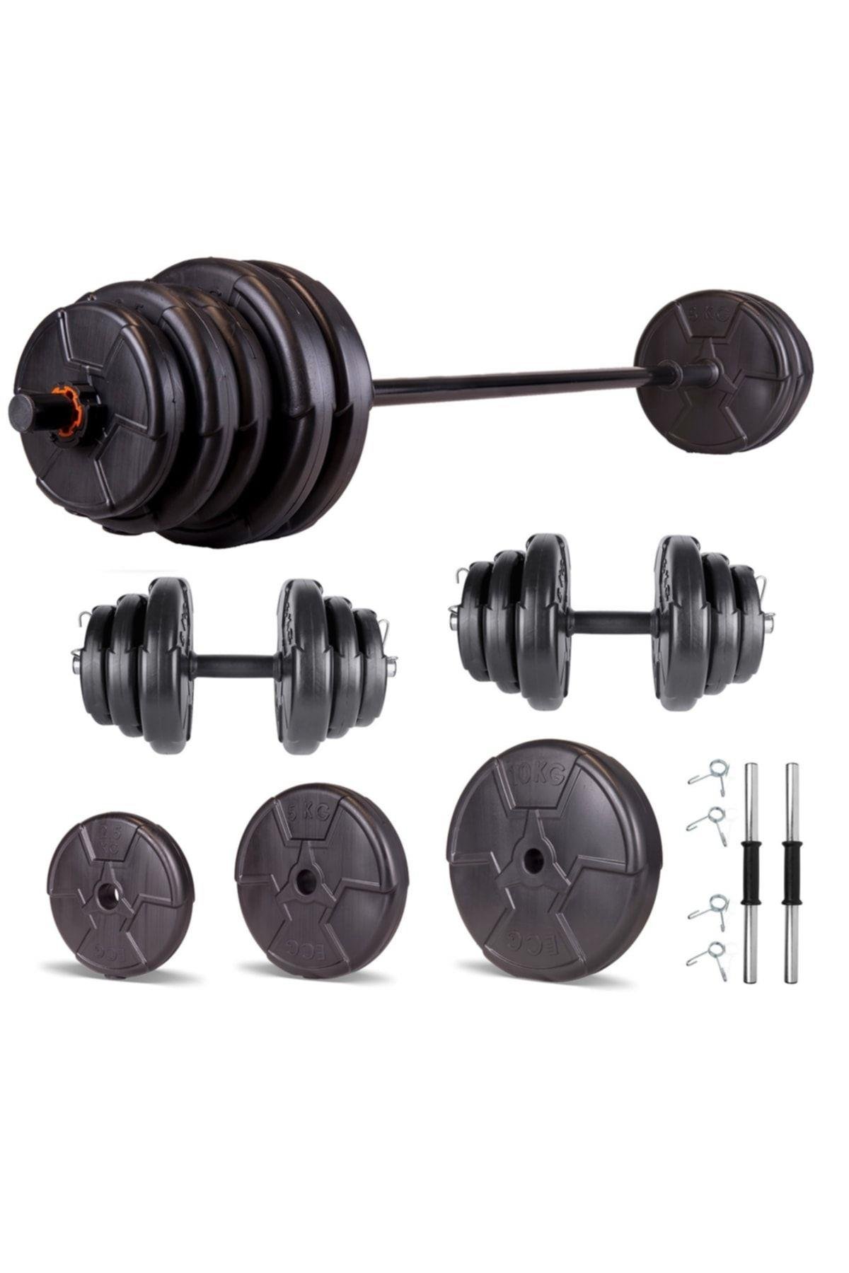 Ecgspor HERO Serisi 95 Kg Halter Seti ve Dambıl Seti Ağırlık Fitness Seti