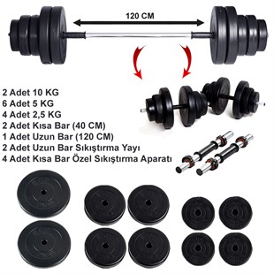 ECGSPOR 55 Kg Halter Dambıl Seti