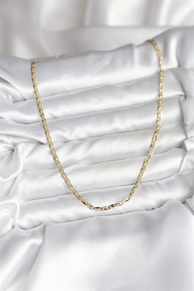 14K Gold Renk Kaplama Ezme Zincir Model CM Kadın Kolye