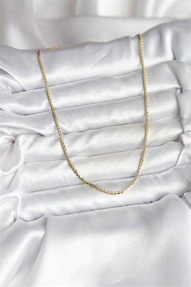 14K Gold Renk Kaplama Ezme Zincir Model CM Kadın Kolye