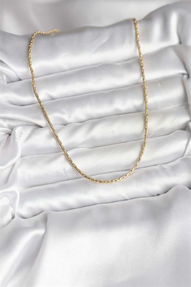 14K Gold Renk Kaplama İnce Zincir Model CM Kadın Kolye
