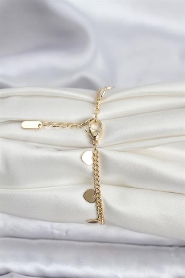 14K Gold Renk Kaplama Kalpli Model CM Kadın Bileklik