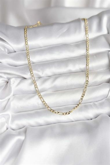 14K Gold Renk Kaplama Kuşgözü Zincir Model Pirinç CM Kadın Kolye