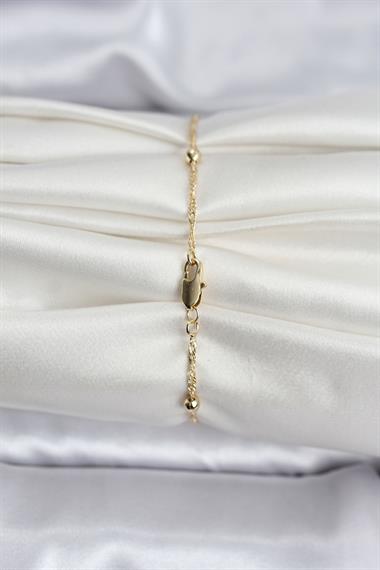 14K Gold Renk Kaplama Topçuklu Model CM Kadın Bileklik