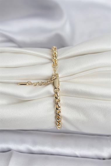 14K Gold Renk Kaplama Zincir Model Kadın CM Bileklik