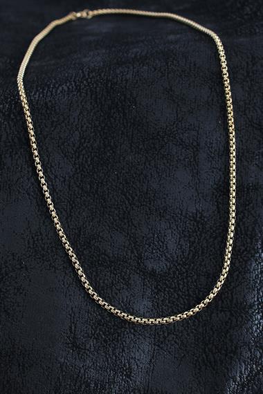 316L Çelik Örme Zincir Model Gold Renk Erkek Kolye