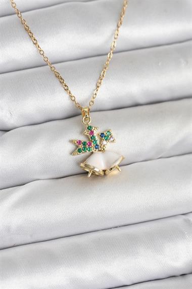 316L Çelik Zincir Gold Renk Chirtsmas Bell Model Yılbaşı Temalı Kadın Kolye