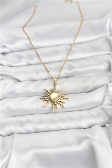 316L Çelik Zincir Gold Renk Güneş Model Kadın Kolye
