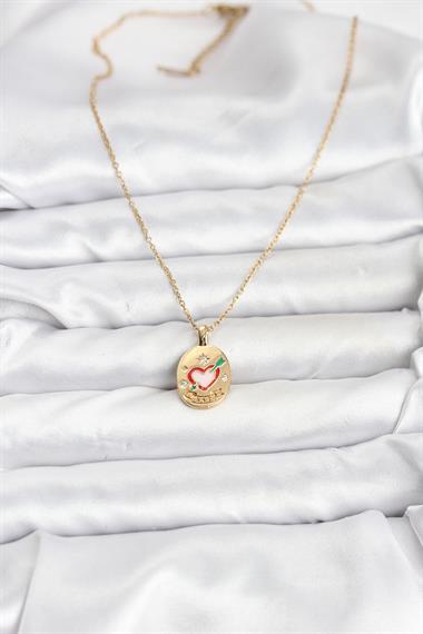 316L Çelik Zincir Gold Renk Kalp Figürlü Kadın Kolye
