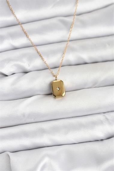 316L Çelik Zincir Gold Renk Minimal Kutup Yıldızı Model Kadın Kolye
