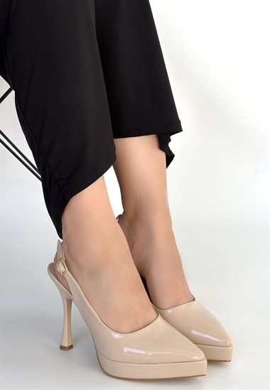 Arim Rugan Platform Topuk Ayakkabı -Bej