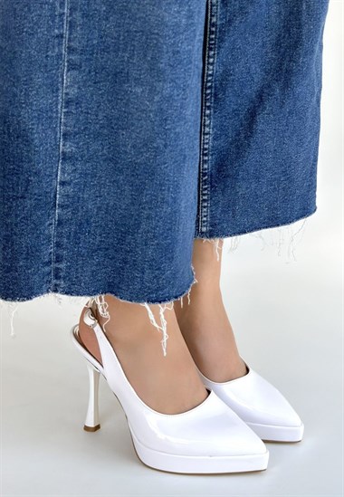 Arim Rugan Platform Topuk Ayakkabı -Beyaz