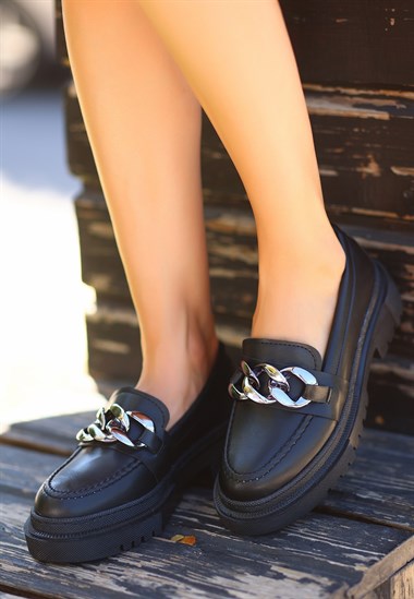 Biga Cilt Ayakkabı -Siyah