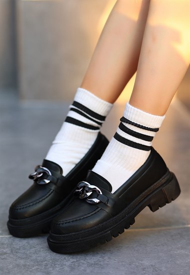 Biga Cilt Ayakkabı -Siyah