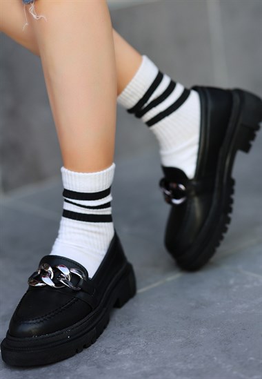 Biga Cilt Ayakkabı -Siyah