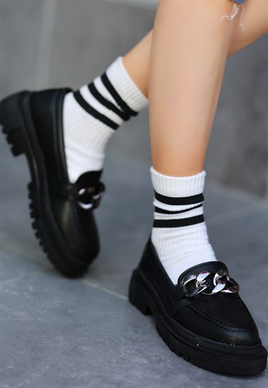 Biga Cilt Ayakkabı -Siyah