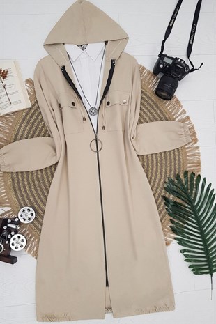 Boydan Fermuarlı Ayrobin Kap -Taş