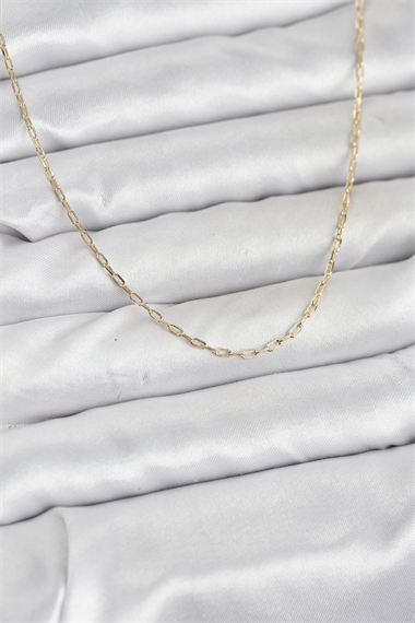 CM 14K Gold Renk Ataç Zincir Model 60 cm Kadın Kolye