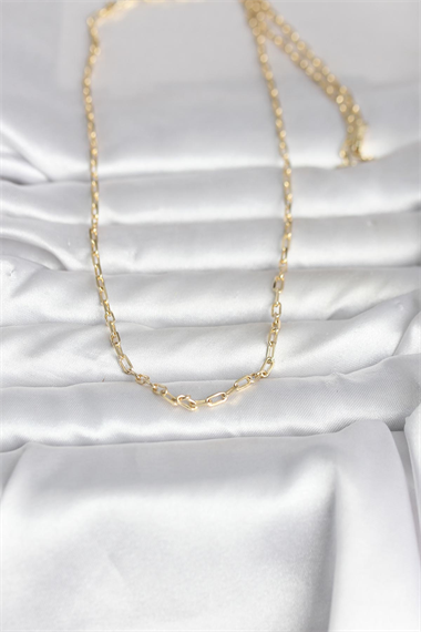 CM 14K Gold Renk Ataç Zincir Model 60 cm Kadın Kolye
