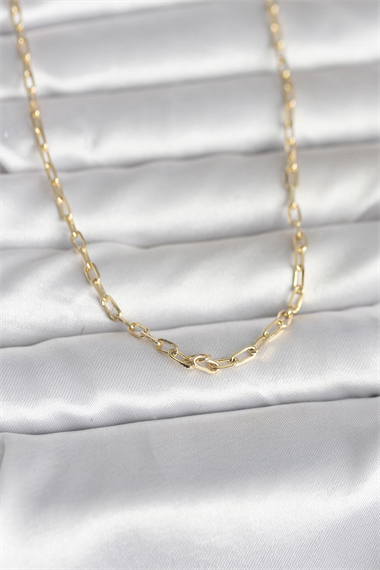 CM 14K Gold Renk Ataç Zincir Model 60 cm Kadın Kolye