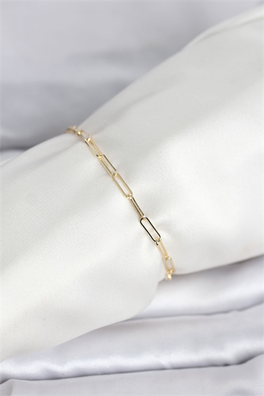 CM 14K Gold Renk Ataç Zincir Model Kadın Bileklik