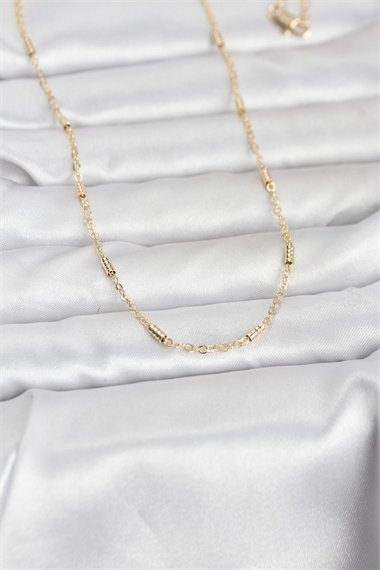 CM 14K Gold Renk Bar Zincir Model 60 cm Kadın Kolye