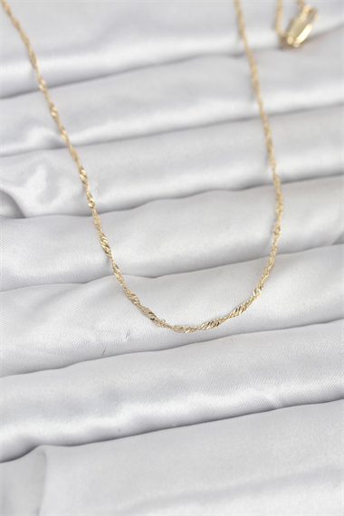 CM 14K Gold Renk Burgu Model 60 cm Kadın Kolye