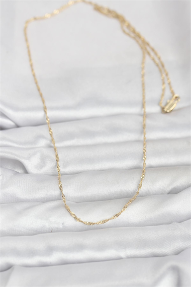 CM 14K Gold Renk Burgu Model 60 cm Kadın Kolye