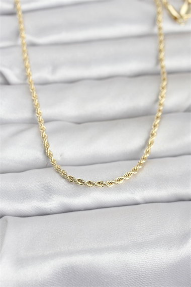 CM 14K Gold Renk Burgu Model Zincirli 60 cm Kadın Kolye