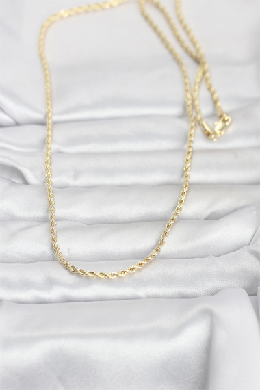 CM 14K Gold Renk Burgu Model Zincirli 60 cm Kadın Kolye