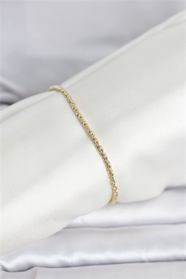 CM 14K Gold Renk Burgulu Zincir Model Kadın Bileklik