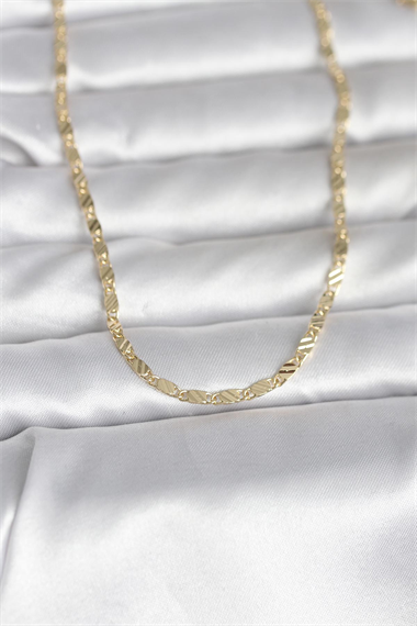 CM 14K Gold Renk Çizgi Lazer Model 60 cm Kadın Kolye