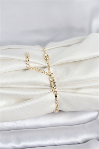 CM 14K Gold Renk Damla Topçuk Model Kadın Bileklik