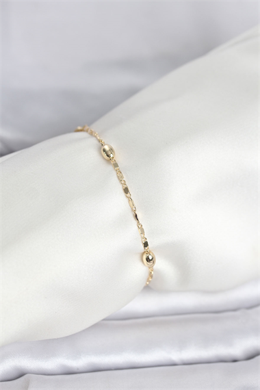 CM 14K Gold Renk Damla Topçuk Model Kadın Bileklik