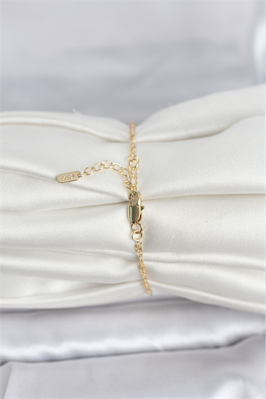 CM 14K Gold Renk Ezme Burgu Zincir Model Kadın Bileklik