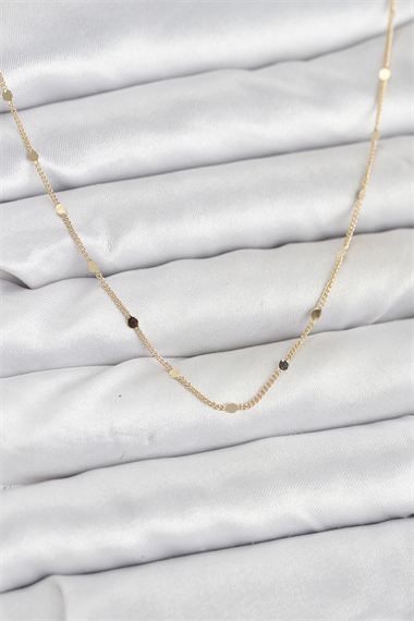 CM 14K Gold Renk Ezme Pul Model 60 cm Kadın Kolye