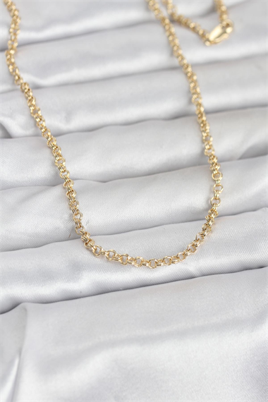 CM 14K Gold Renk Halka Zincir Model 60 cm Kadın Kolye