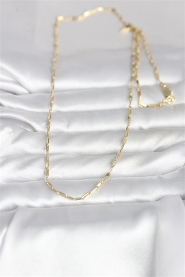 CM 14K Gold Renk İnce Ataç Zincir Model 60 cm Kadın Kolye