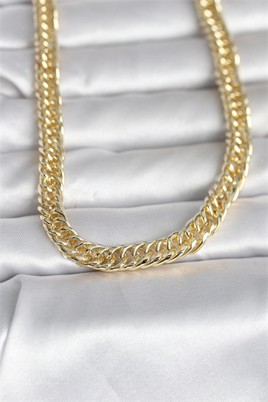 CM 14K Gold Renk Kalın Zincir Model 60 cm Kadın Kolye
