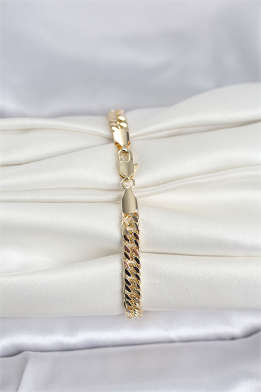CM 14K Gold Renk Kalın Zincir Model Kadın Bileklik