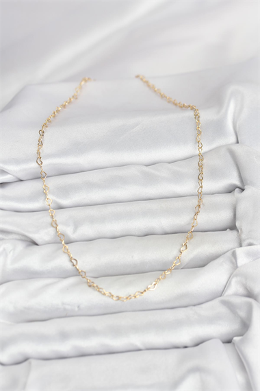 CM 14K Gold Renk Kalp Zincirli Kadın Kolye