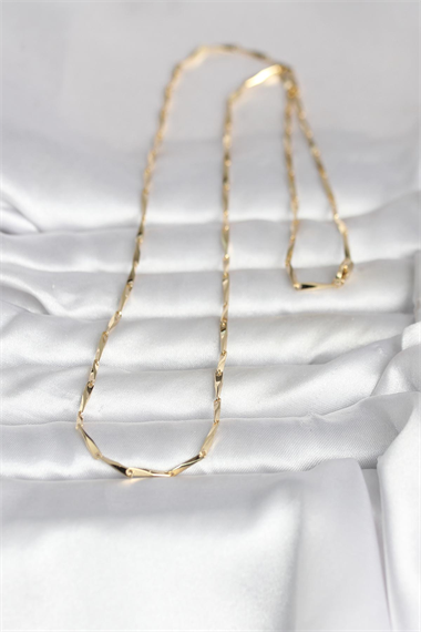 CM 14K Gold Renk Kesme Çubuk Zincirli Model 60 cm Kadın Kolye