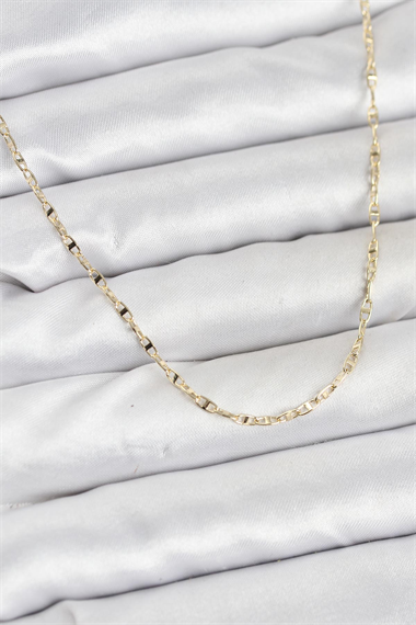 CM 14K Gold Renk Pirinç Gemi Zinciri Model Kadın Kolye