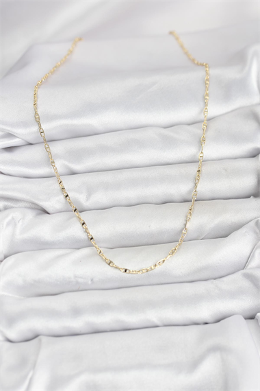 CM 14K Gold Renk Pirinç Gemi Zinciri Model Kadın Kolye