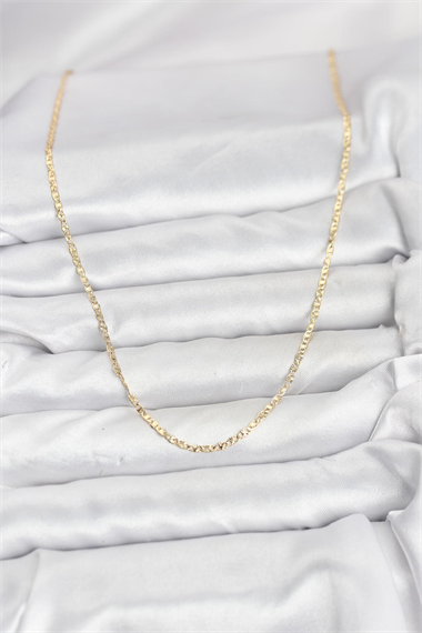 CM 14K Gold Renk Pirinç Lazer Model 60 cm Kadın Kolye