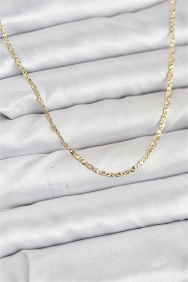 CM 14K Gold Renk Pirinç Lazer Model 60 cm Kadın Kolye