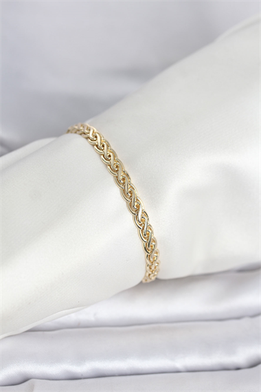CM 14K Gold Renk Sarmal Zincir Model Kadın Bileklik