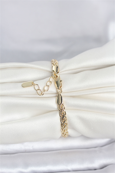 CM 14K Gold Renk Sarmal Zincir Model Kadın Bileklik