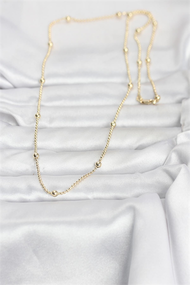 CM 14K Gold Renk Top Zincir 60 cm Kadın Kolye